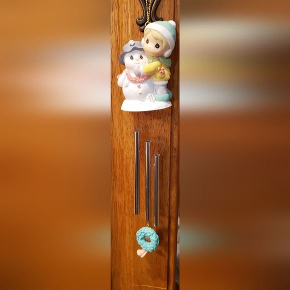 Precious Moments Girl / Snowman Wind Chime / Ornament 1999 Collection - Picture 3 of 10